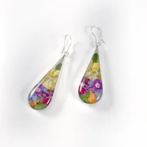 Natural Flowers Resin Earrings