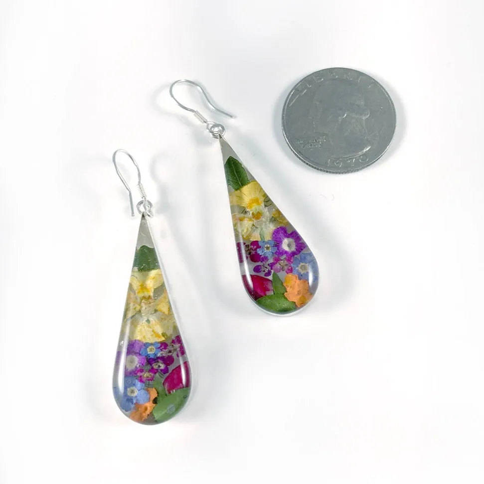 Natural Flowers Resin Earrings