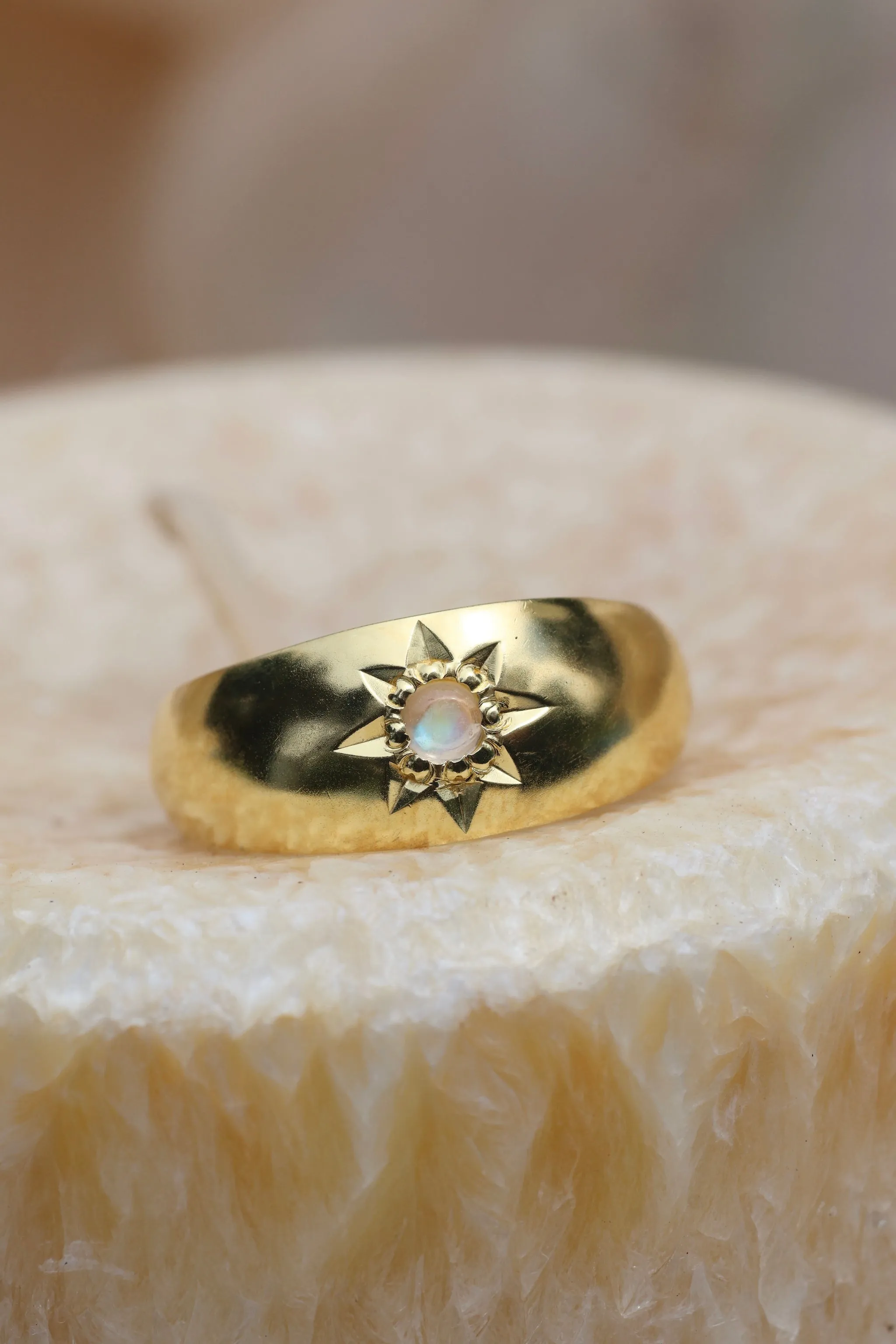 Nova Gold Moonstone Statement Ring