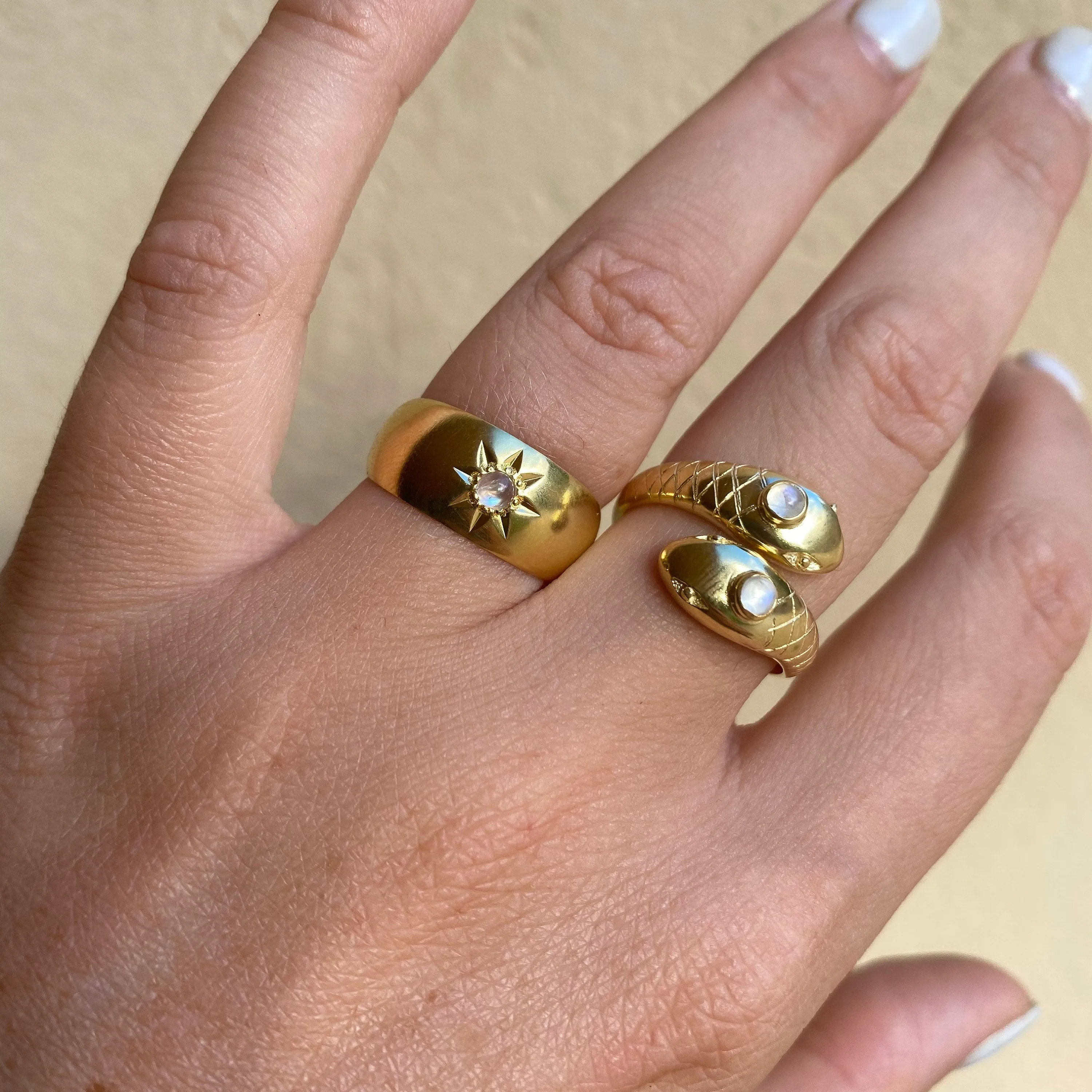 Nova Gold Moonstone Statement Ring