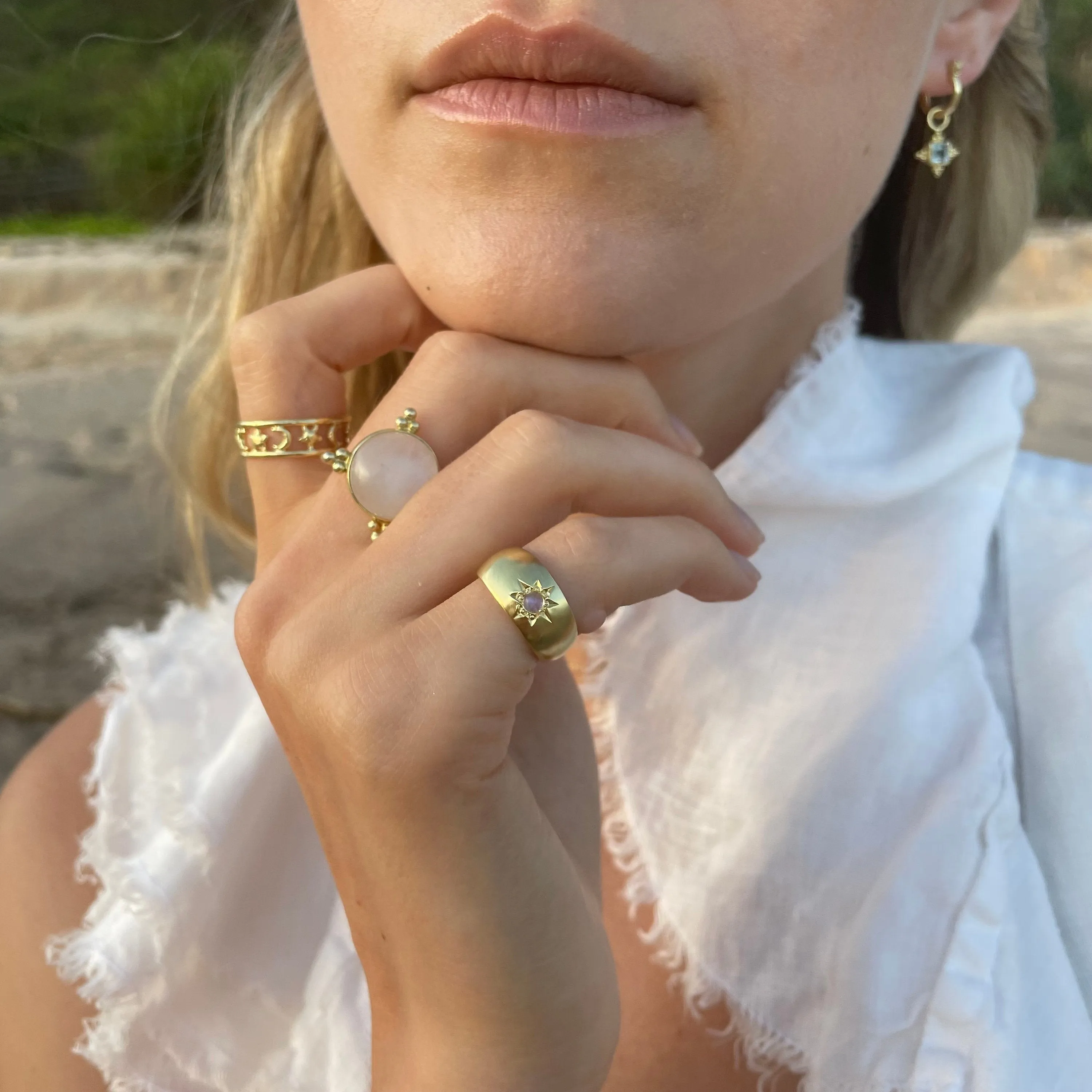 Nova Gold Moonstone Statement Ring