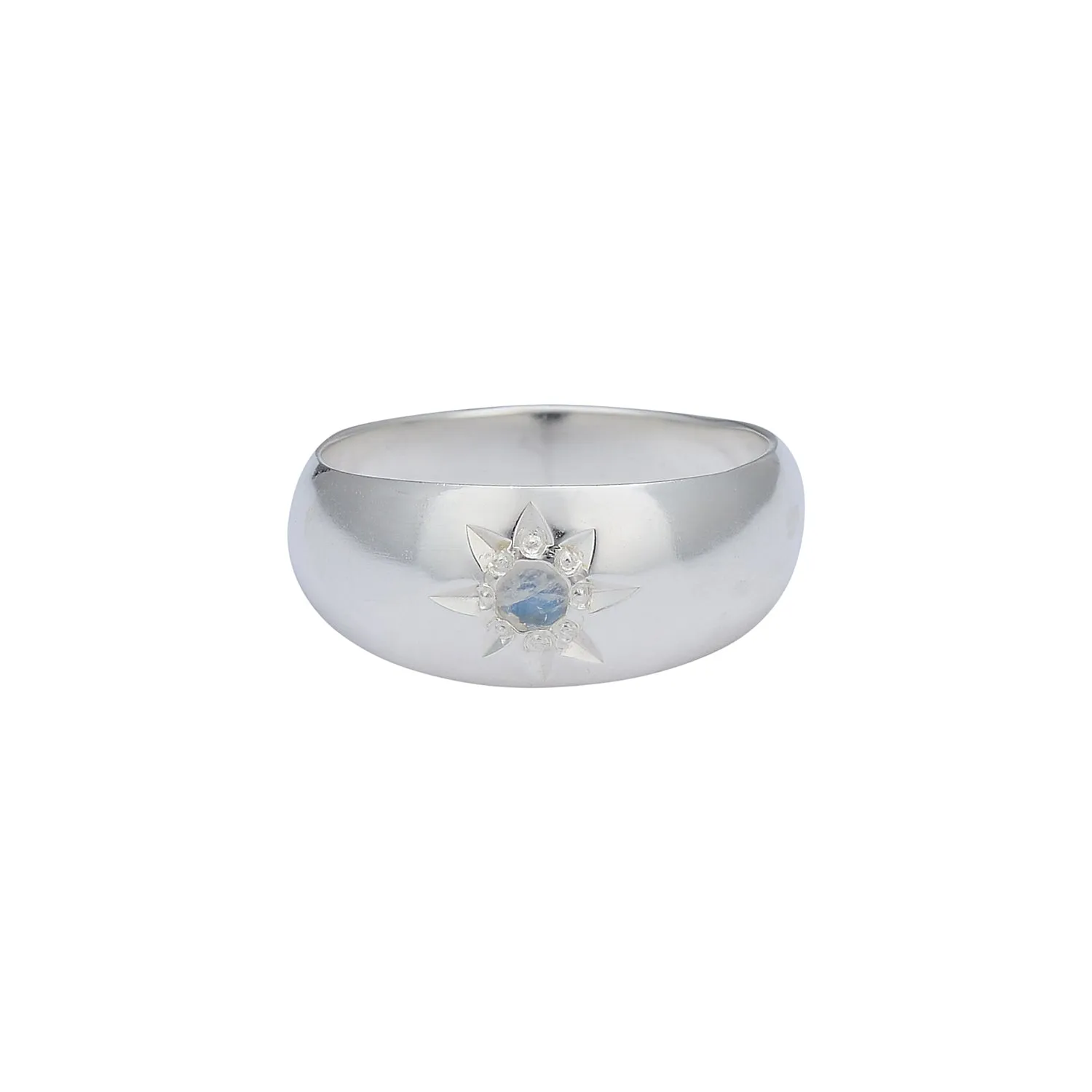 Nova Sterling Silver Rainbow Moonstone Ring