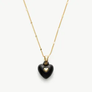 Onyx Heart Pendant Necklace