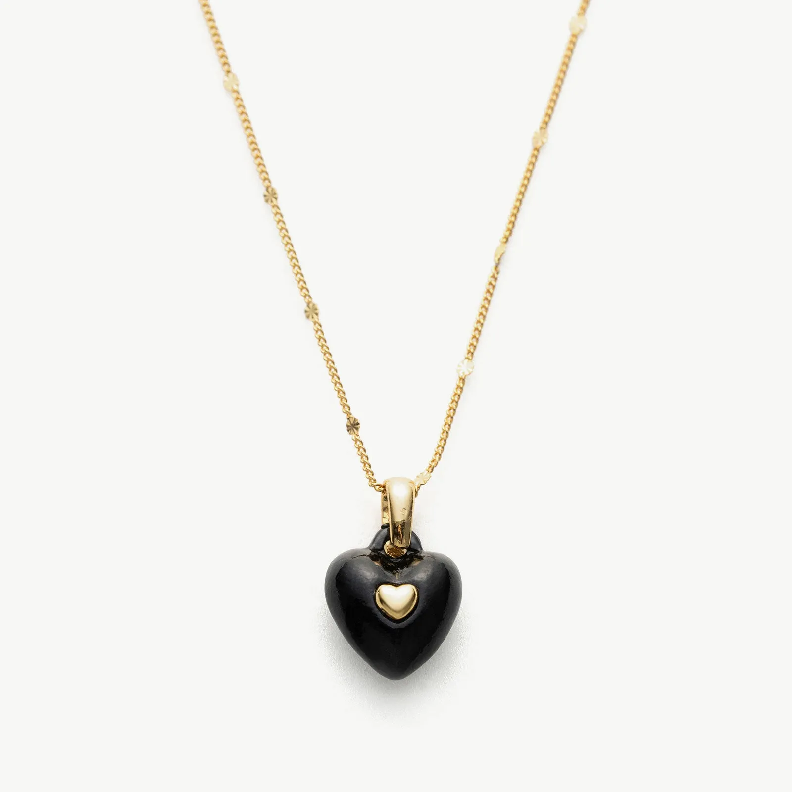 Onyx Heart Pendant Necklace