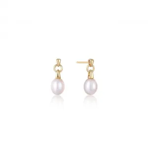 Pearl Drop Stud Earrings E043-02G