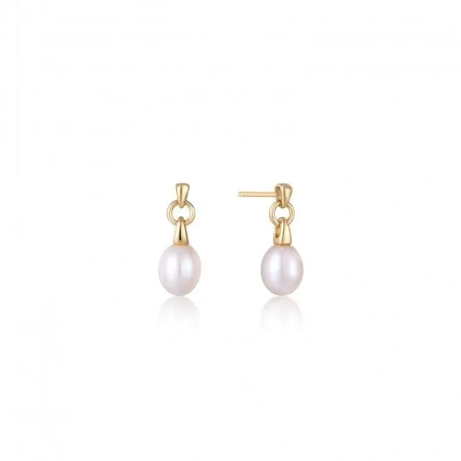 Pearl Drop Stud Earrings E043-02G