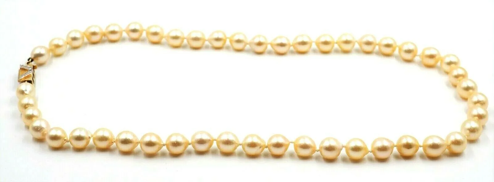 Pearl Strand Necklace & Diamond 14ct Yellow Gold Clasp Fine Jewellery