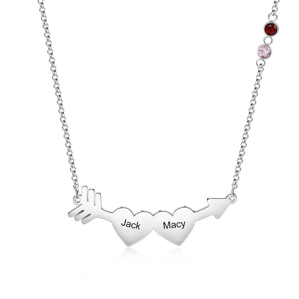 Personalized Necklace For Women Birthstone Engraved Jewelry For Girls