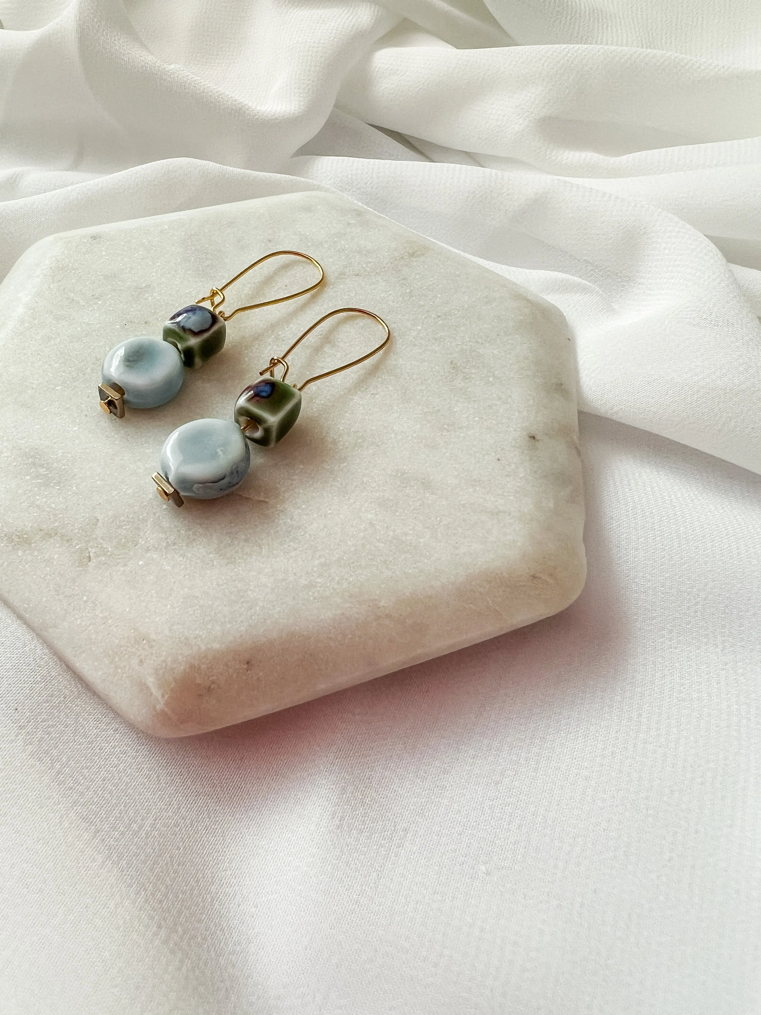 Plain |  Ceramic Beaded Earrings