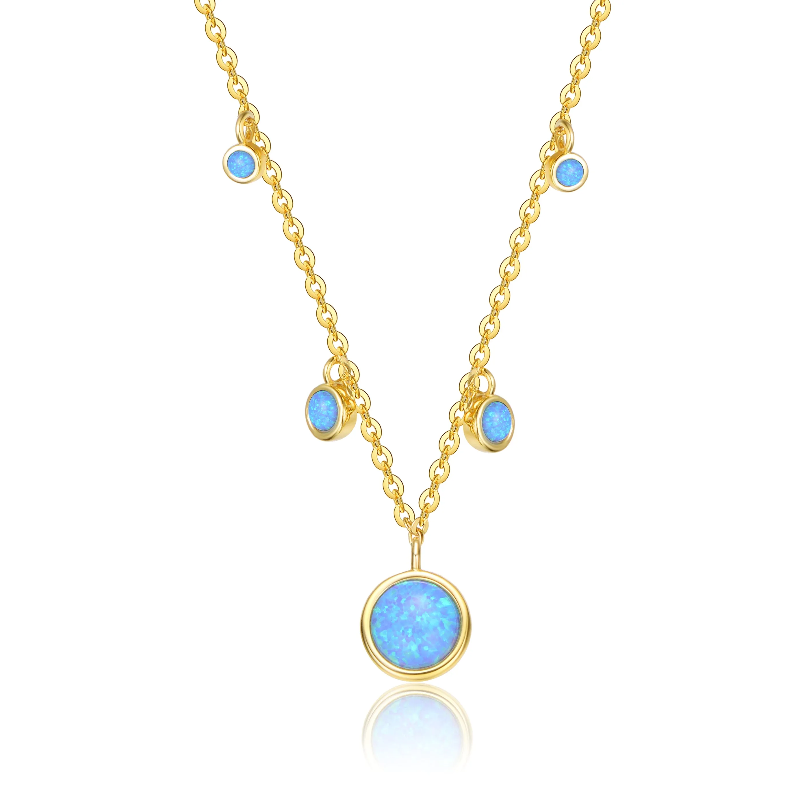 Provence Opal Pendant Golden Necklace