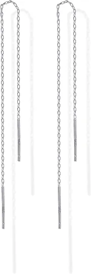 Rosalyn Threader Earrings - Silver