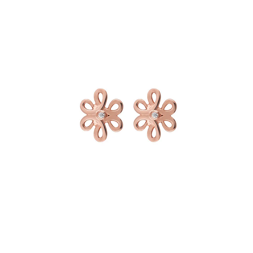 Rose Gold Flower Studs