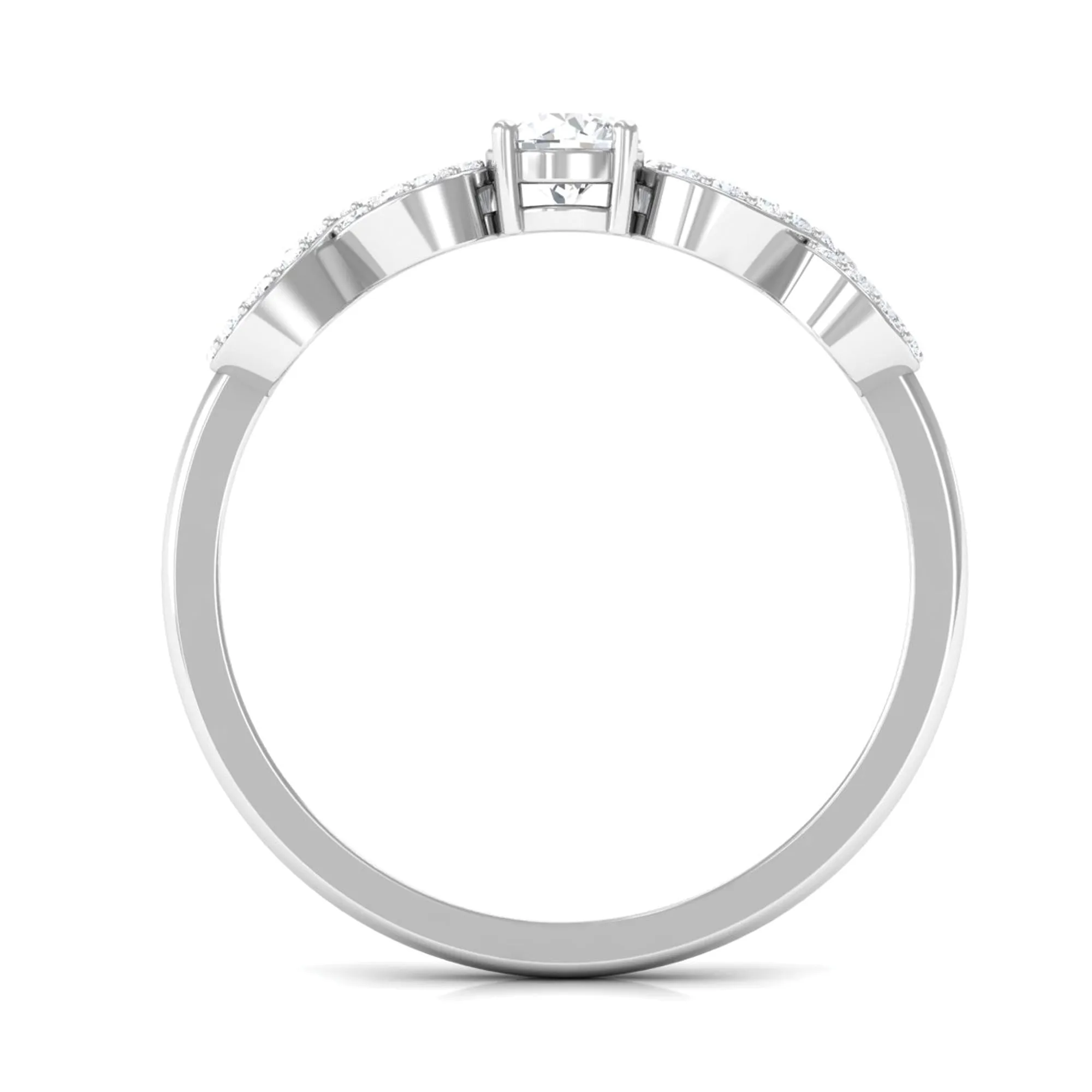 Round Moissanite Solitaire Infinity Ring