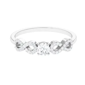 Round Moissanite Solitaire Infinity Ring