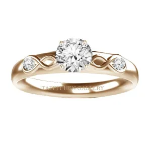 SCOTTISH DIAMOND INFINITY ENGAGEMENT RING WITH INSET DIAMONDS