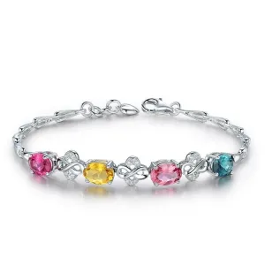 Silver 925 Jewelry Bracelet Trendy Luxury Gemstone