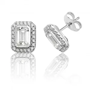 Silver & Co Halo Style CZ Stud Earrings SEG0021CZ