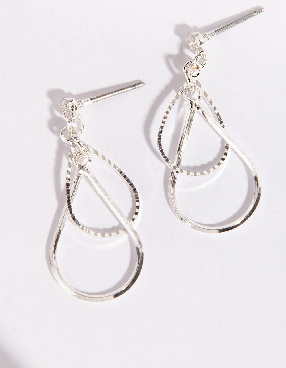 Silver Cubic Zirconia Teardrop Earring