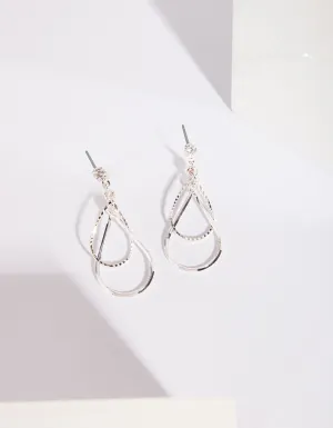 Silver Cubic Zirconia Teardrop Earring