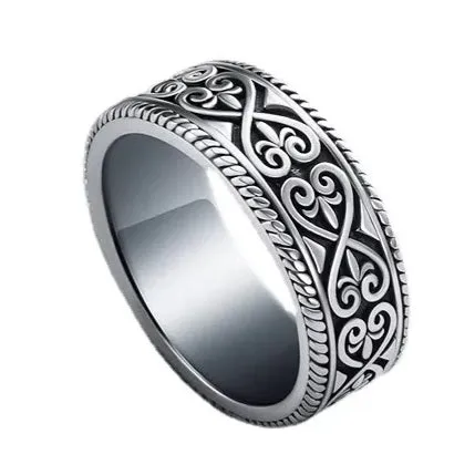 Stainless Steel Infinity Fleur de Lis Ring