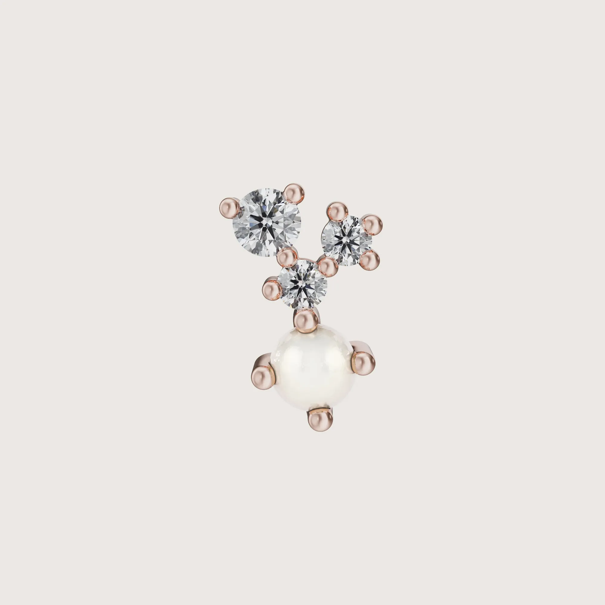 Stardust Singular Earring Diamond Pearl