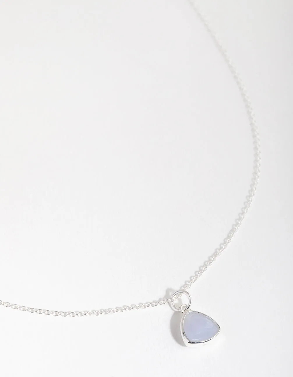 Sterling Silver Blue Lace Agate Facet Necklace