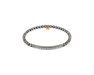 Sterling Silver Diamond Bar Stretch Bracelet