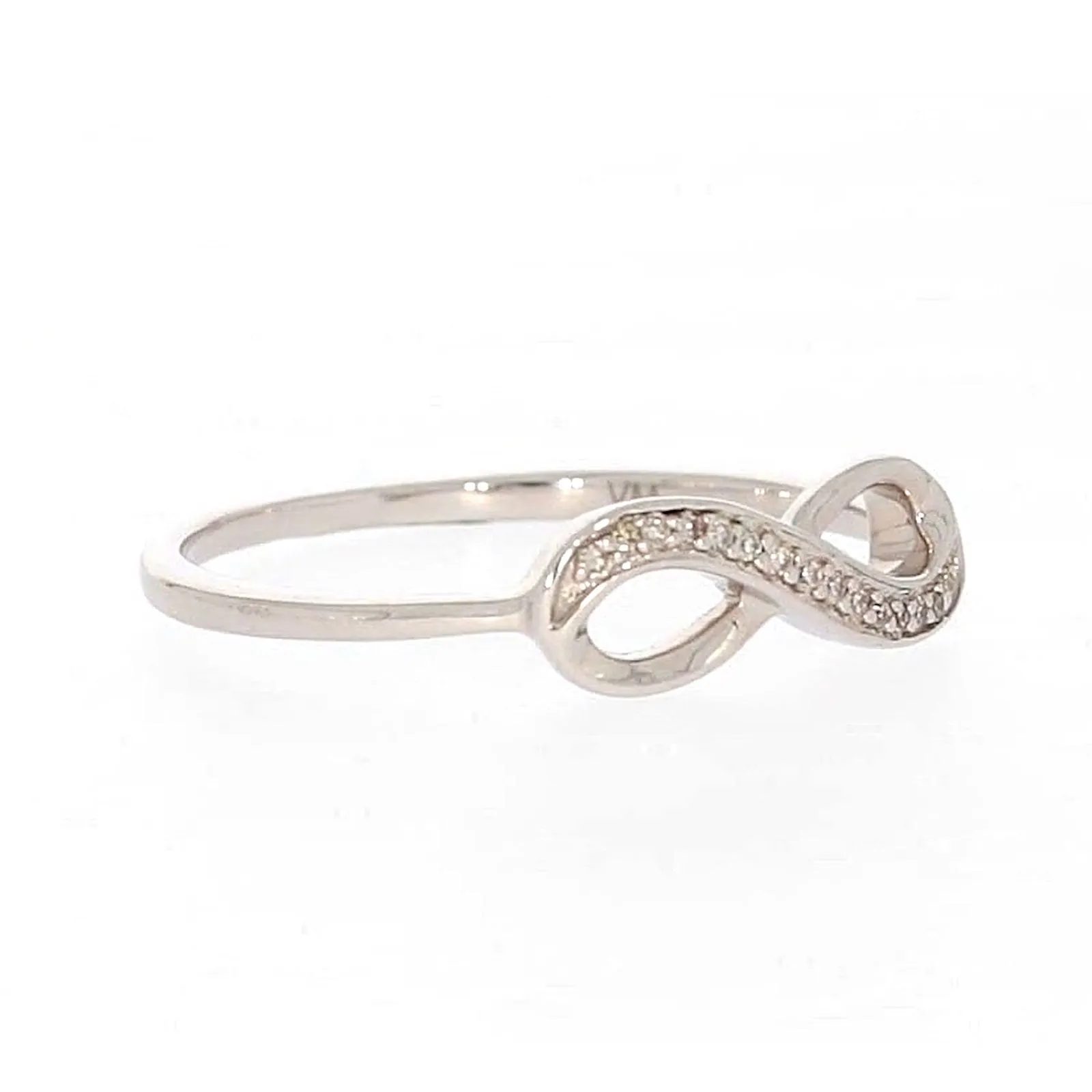 Sterling Silver Diamond Set Infinity Ring