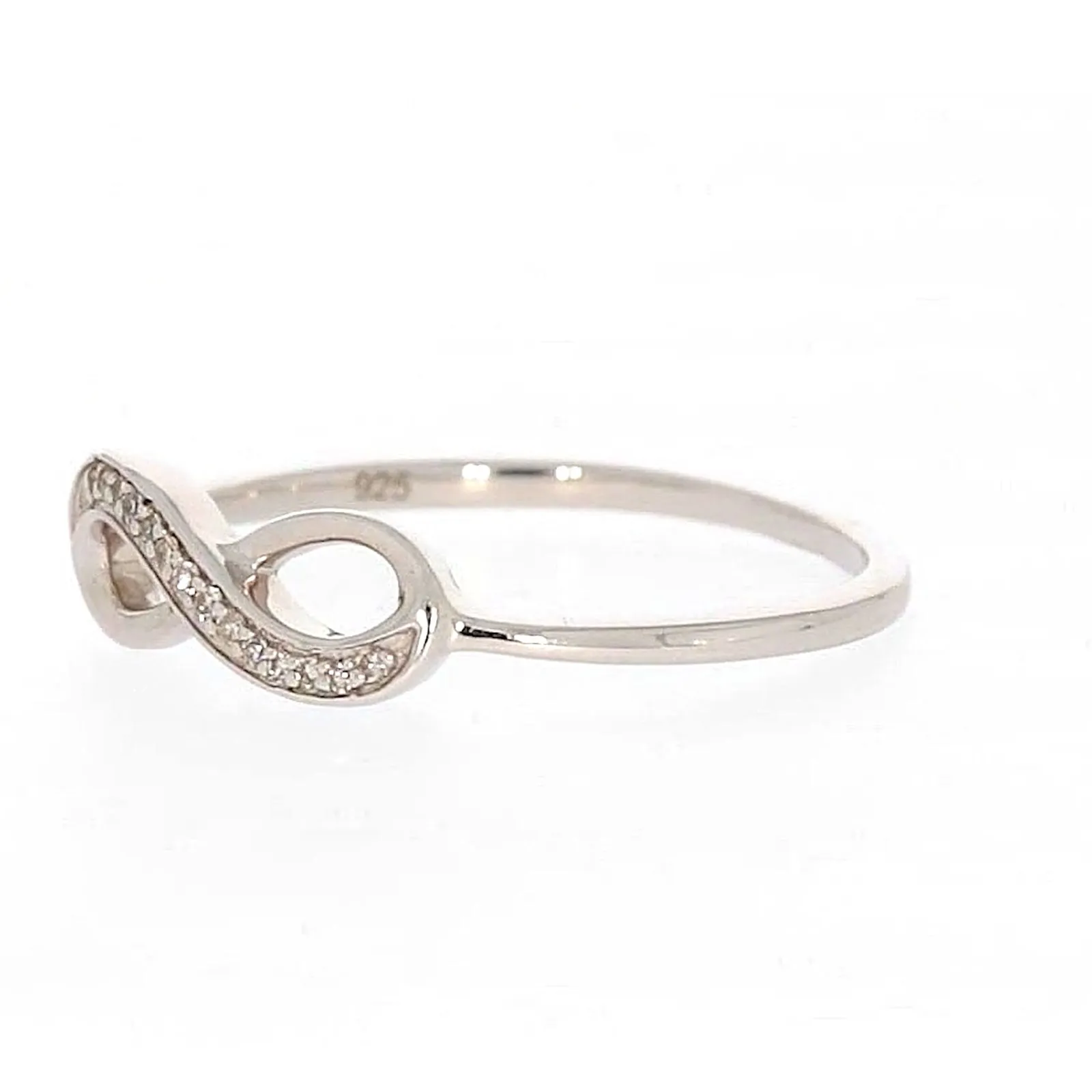 Sterling Silver Diamond Set Infinity Ring