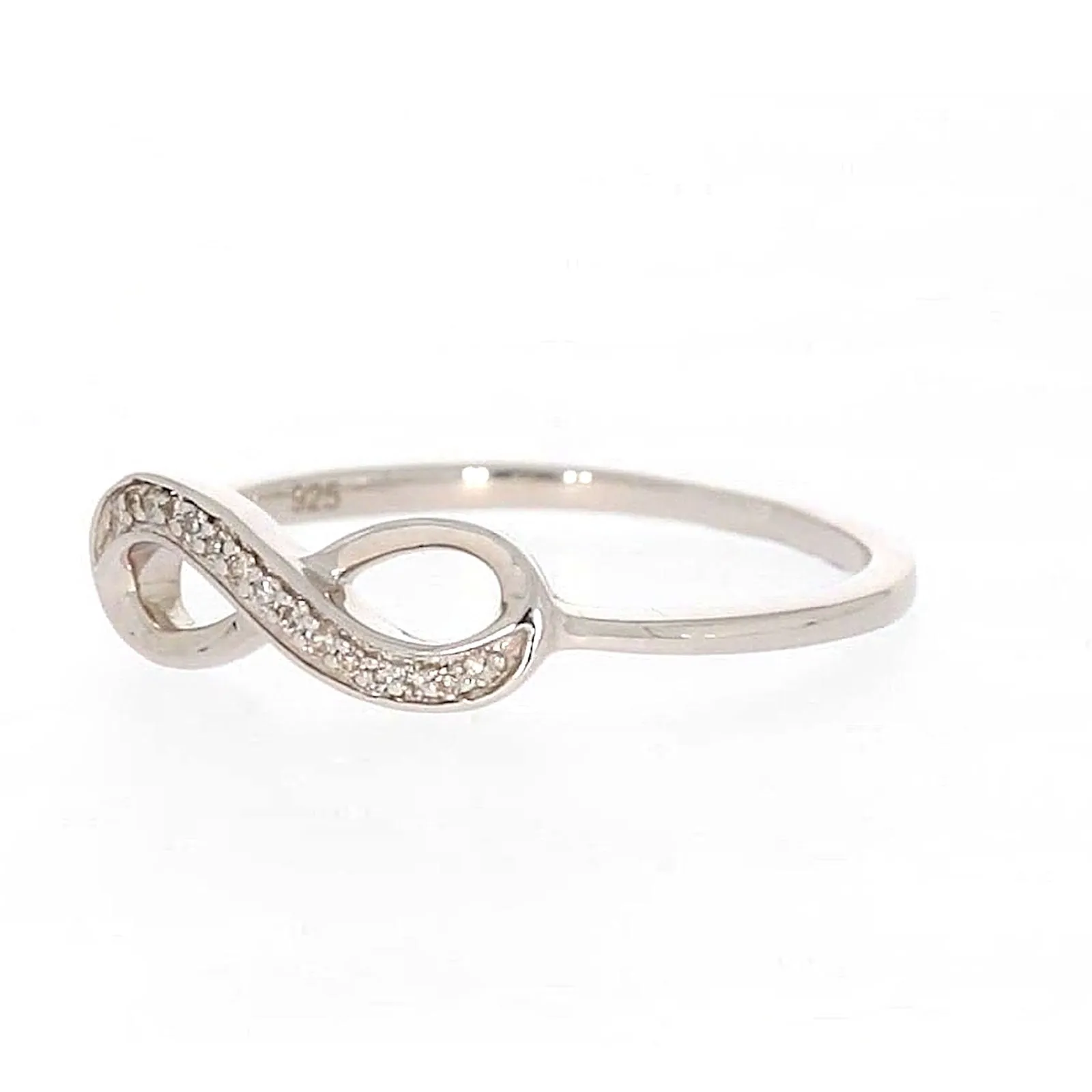 Sterling Silver Diamond Set Infinity Ring