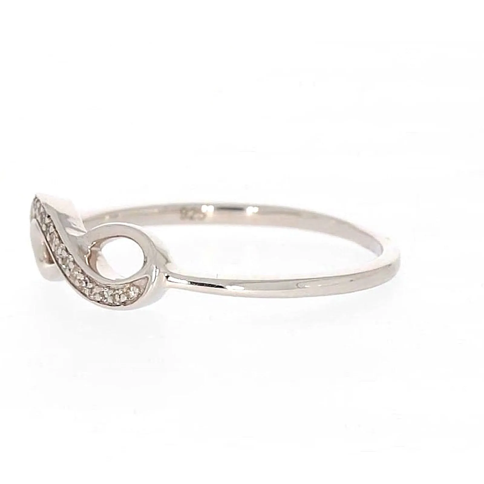 Sterling Silver Diamond Set Infinity Ring