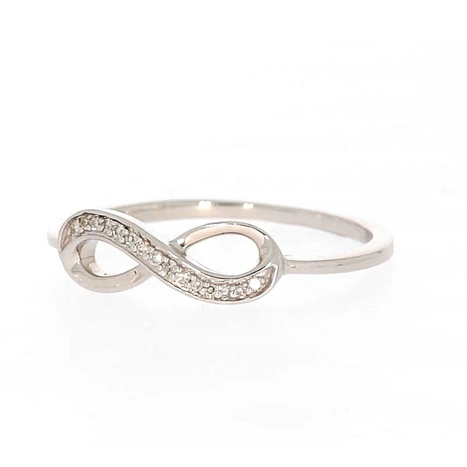 Sterling Silver Diamond Set Infinity Ring