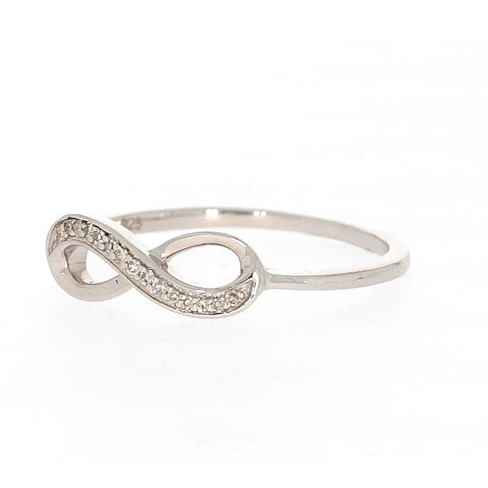 Sterling Silver Diamond Set Infinity Ring