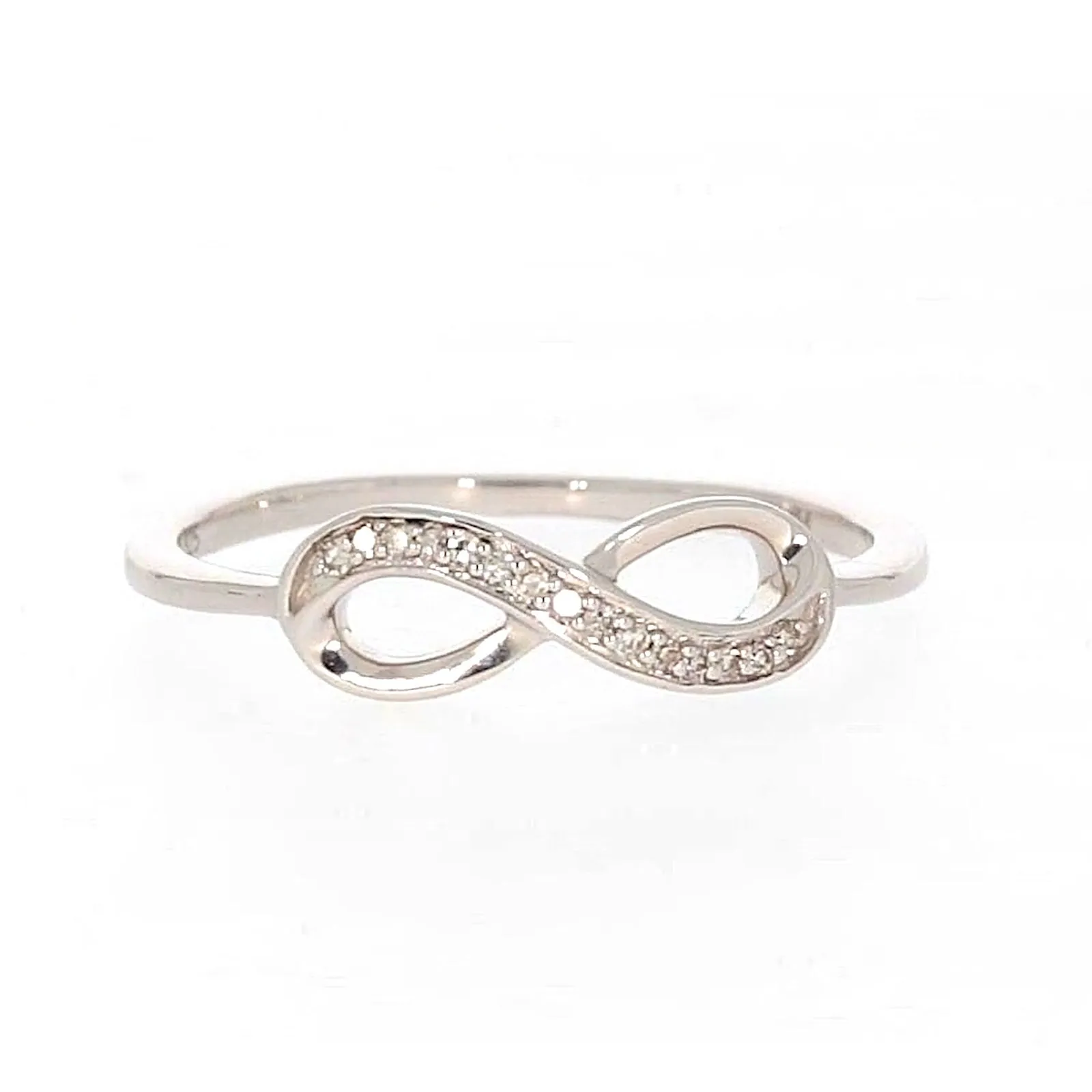 Sterling Silver Diamond Set Infinity Ring