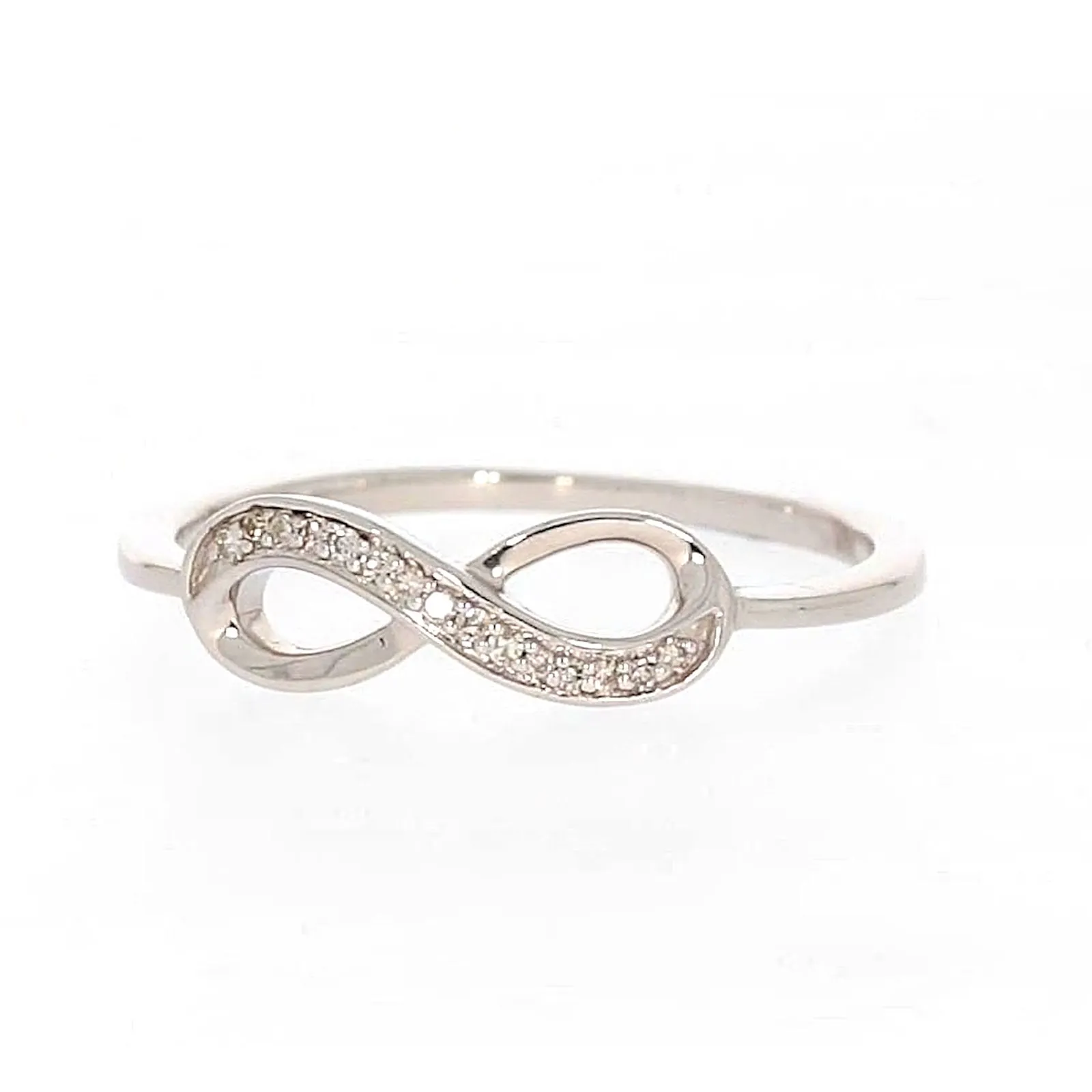 Sterling Silver Diamond Set Infinity Ring