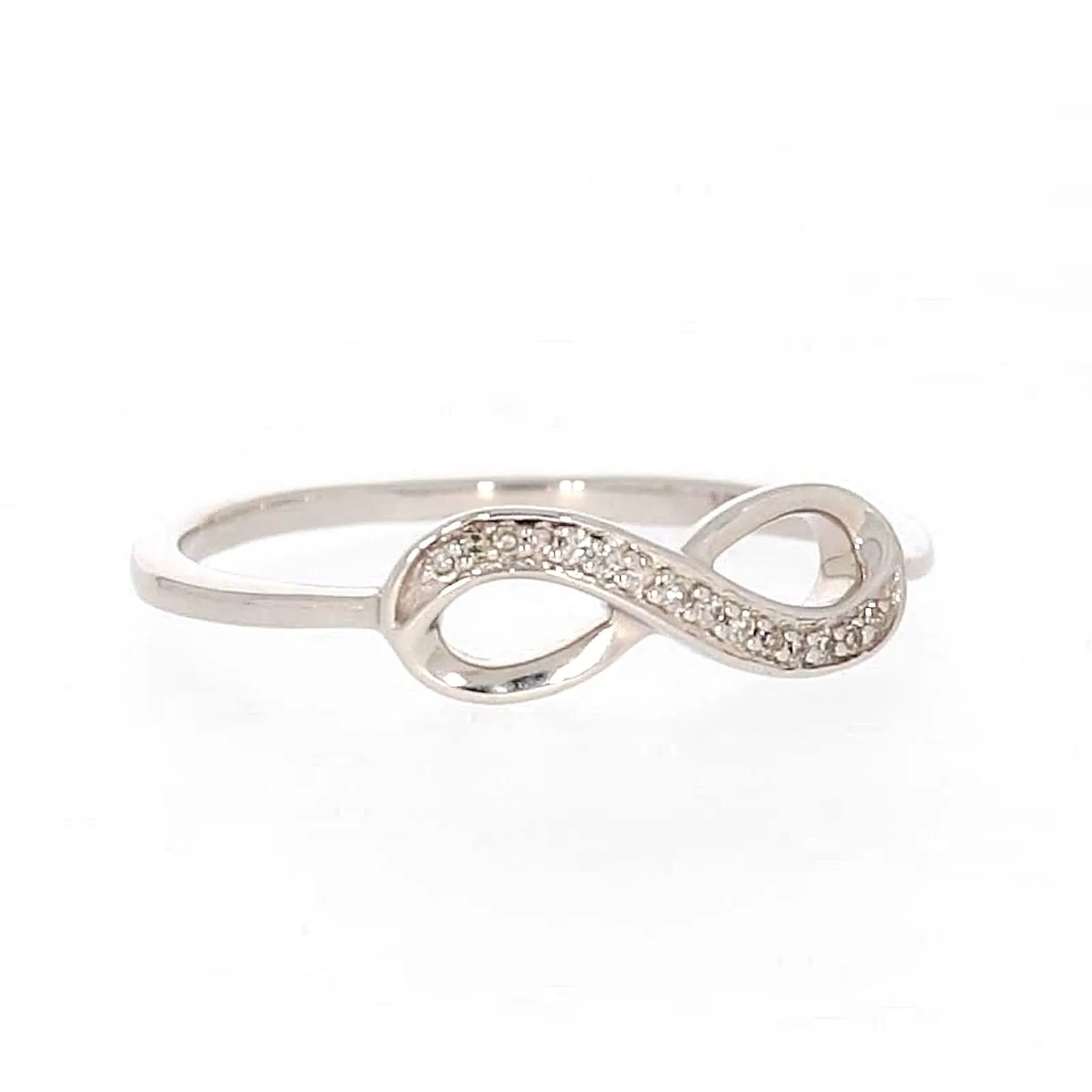 Sterling Silver Diamond Set Infinity Ring