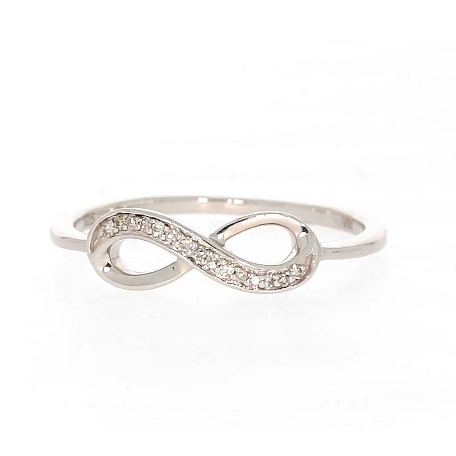 Sterling Silver Diamond Set Infinity Ring