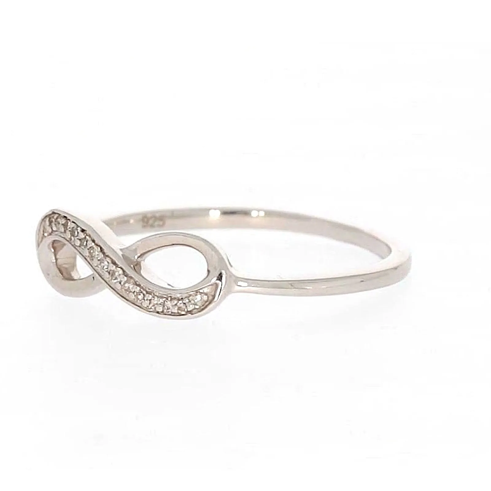 Sterling Silver Diamond Set Infinity Ring