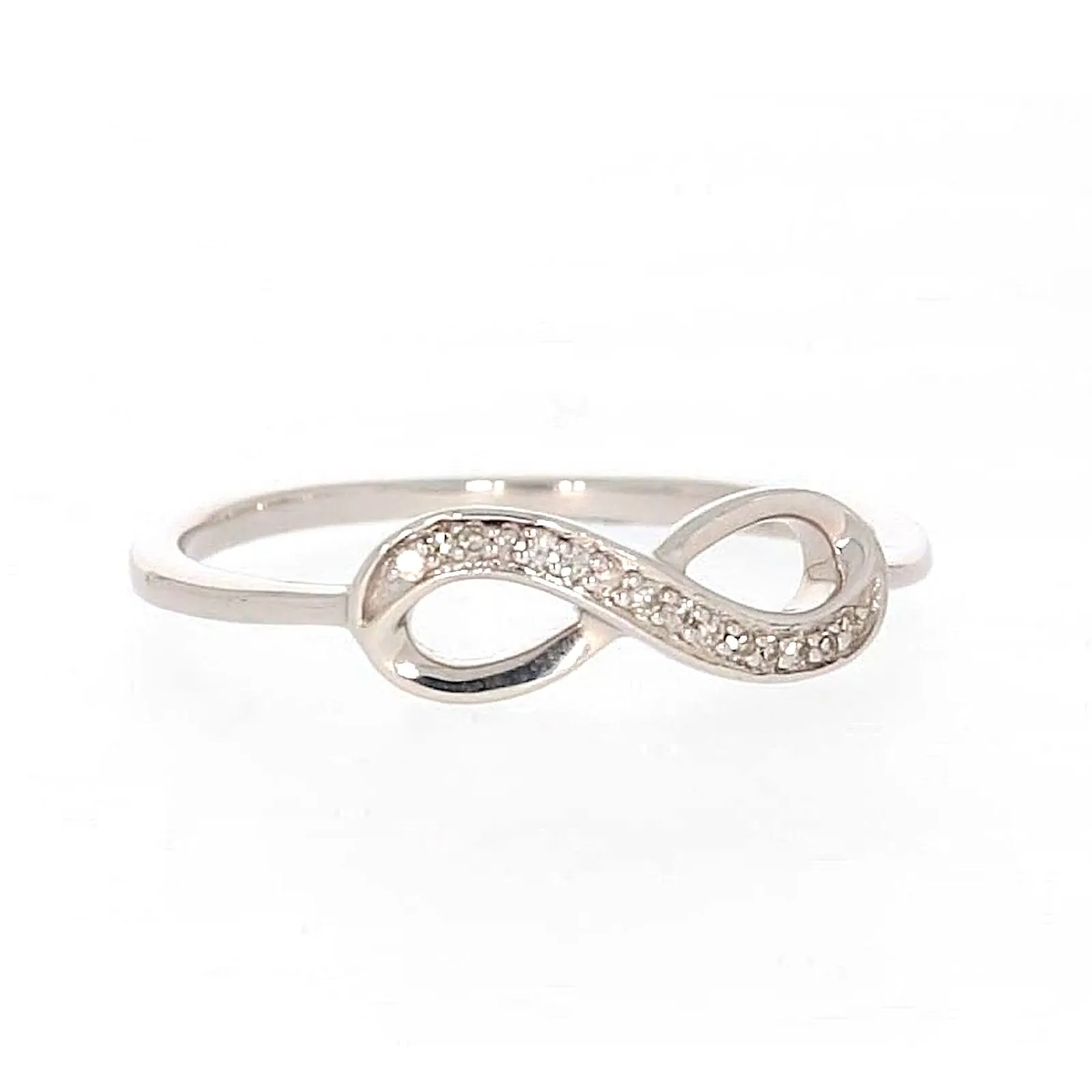 Sterling Silver Diamond Set Infinity Ring