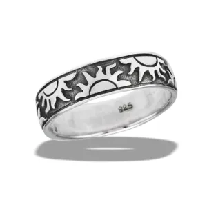 Sterling Silver Multiple Sun Band Ring