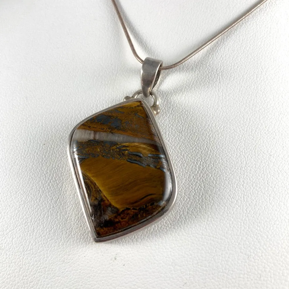 Tiger Eye & Sterling Silver Pendant