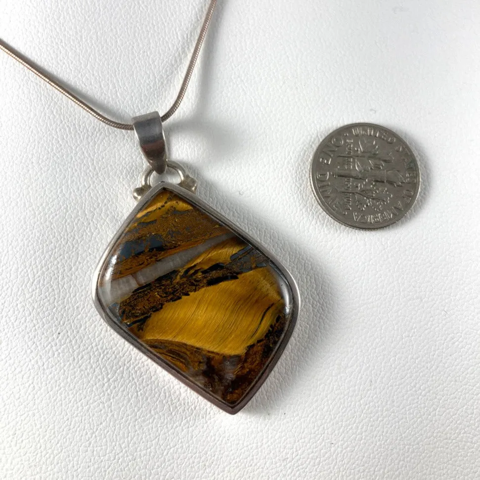 Tiger Eye & Sterling Silver Pendant