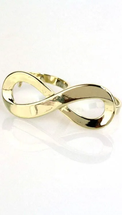 Two Finger Infinity Symbol Ring in Gold or Silver