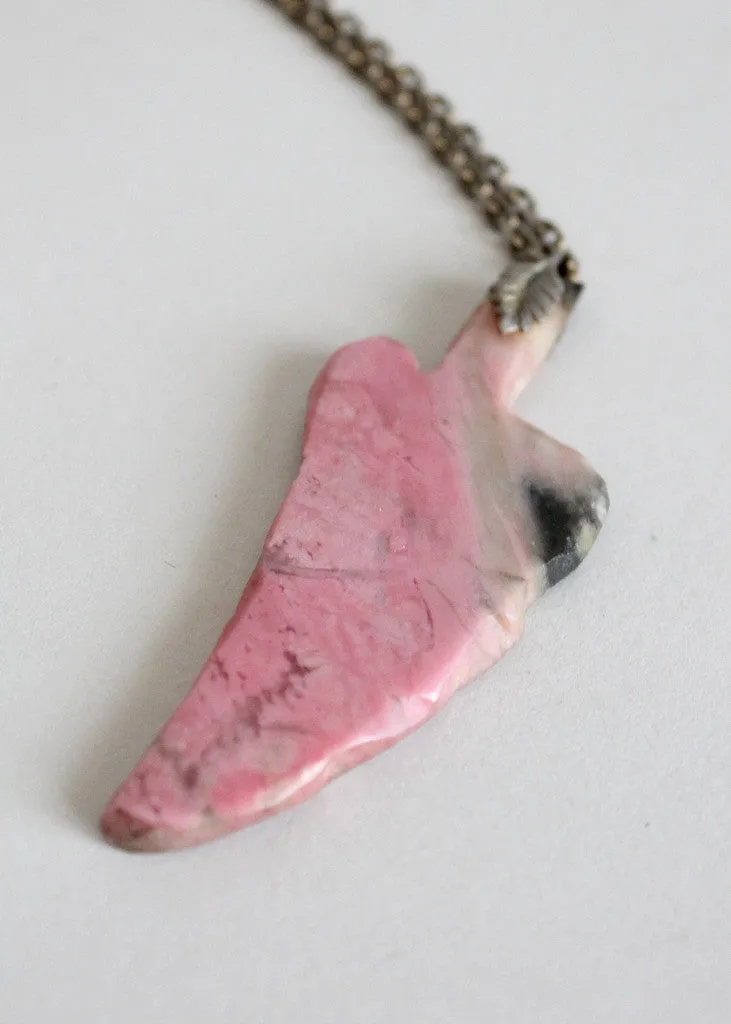 Vintage 1970s Agate Arrow Pendant Necklace