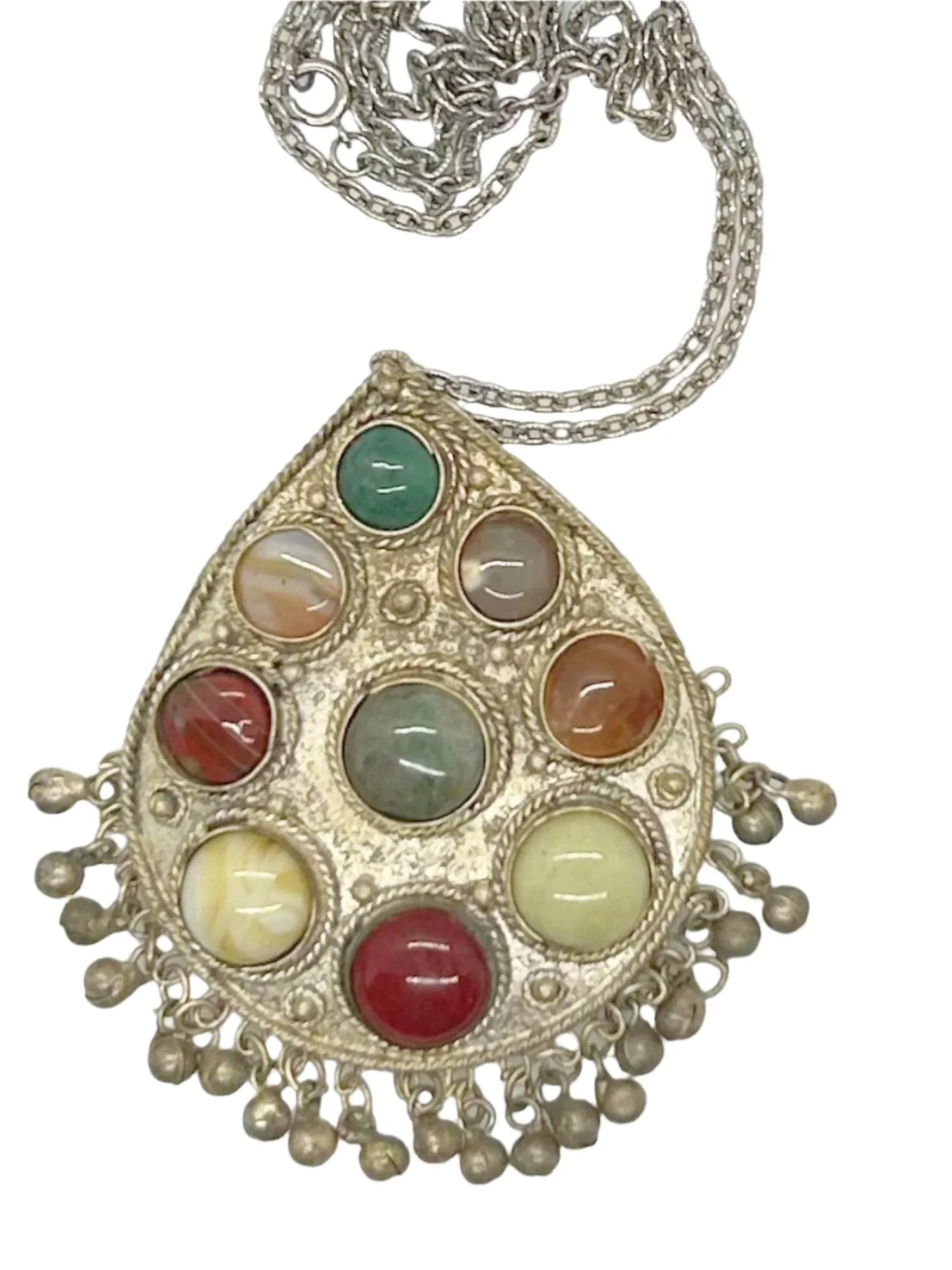 Vintage Celtic Viking Necklace with Various Cabochon Stones