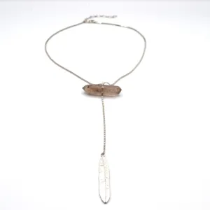 Y Not Feather and Stone Necklace