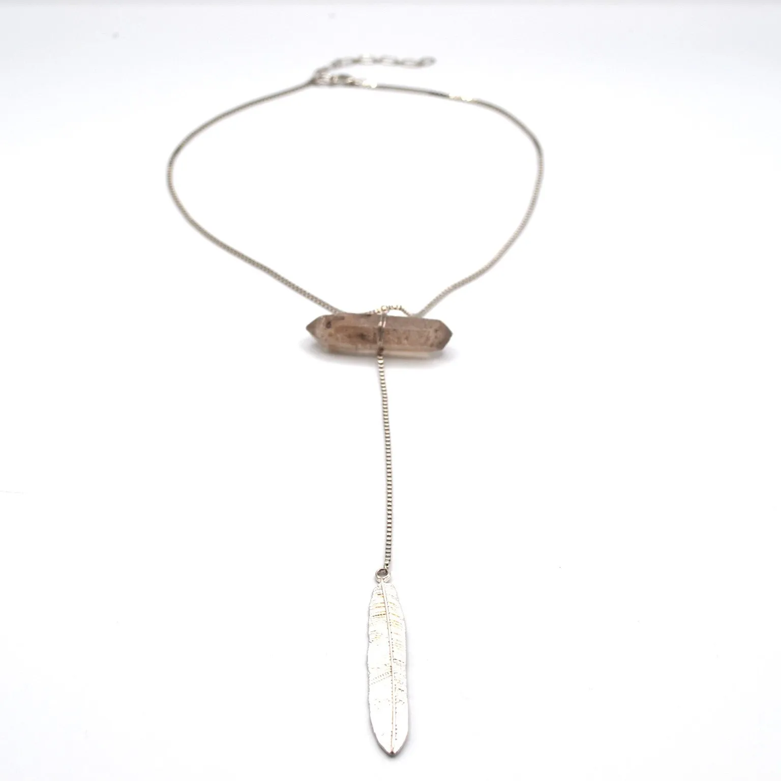 Y Not Feather and Stone Necklace