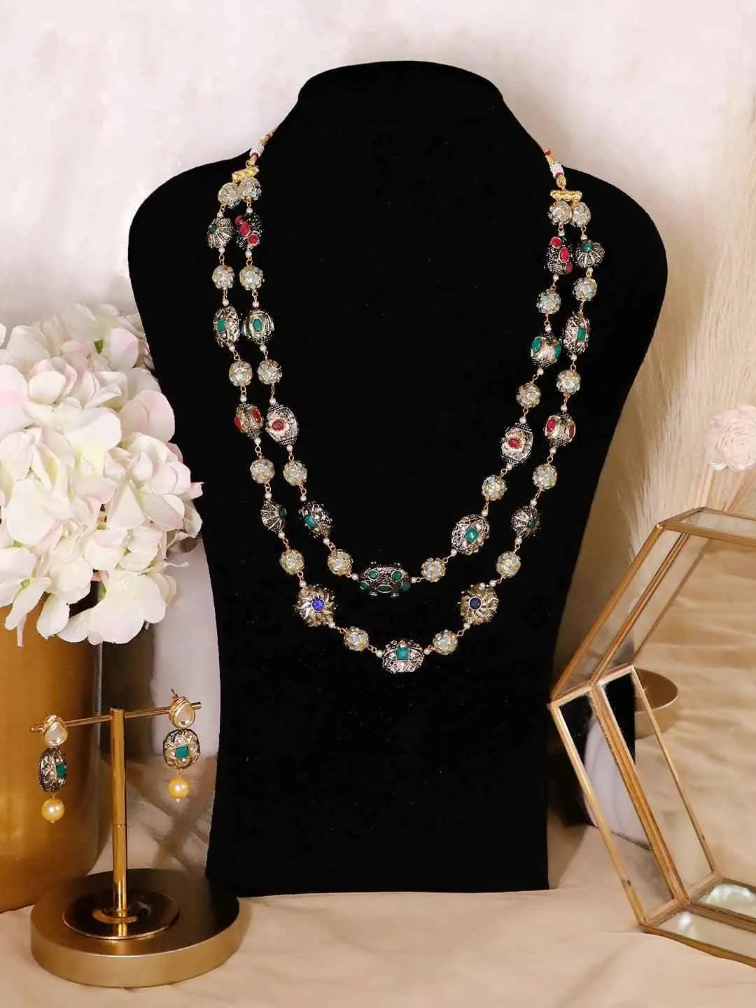 Yashika Aannand In Double Layered Victorian Necklace