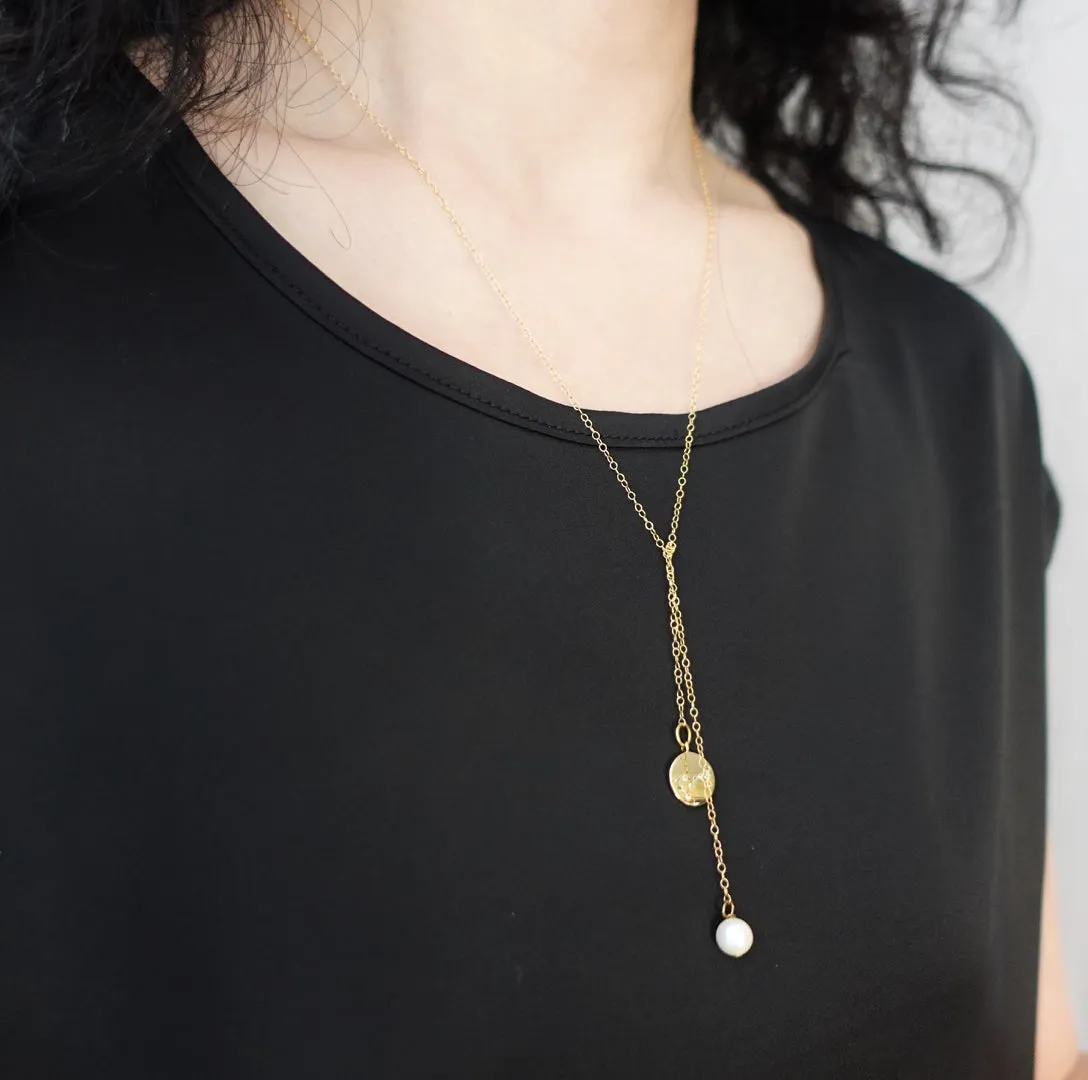 Zodiac Y Chain Necklace Gold