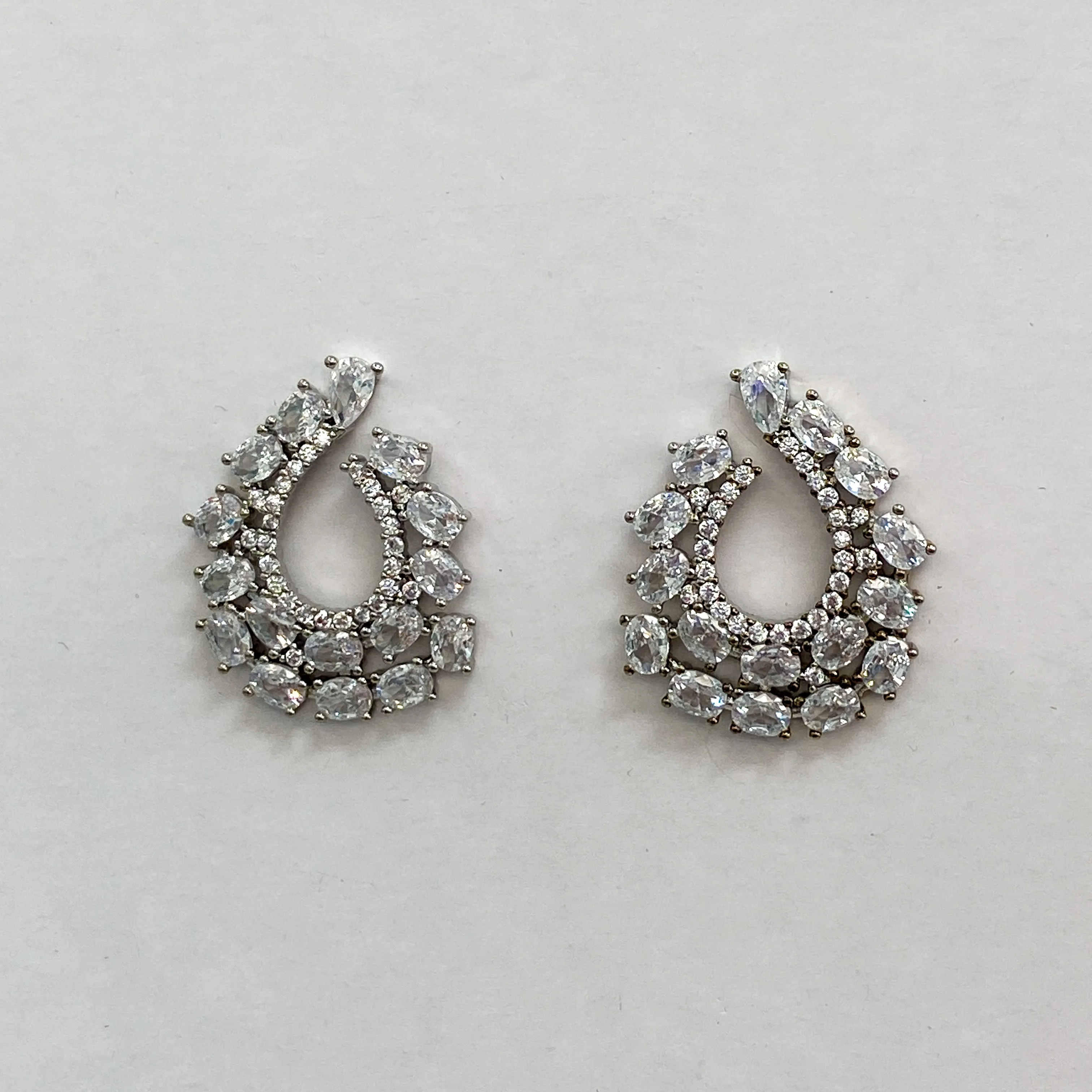 ZURI Silver Crystal Earrings